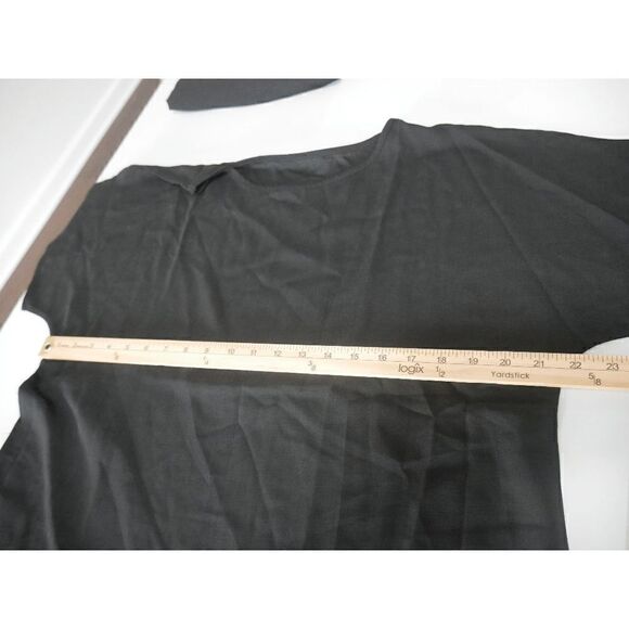 Black Short-Sleeve Top & Open side Wide-Leg Pants L #1804-C8 - Picture 11 of 11